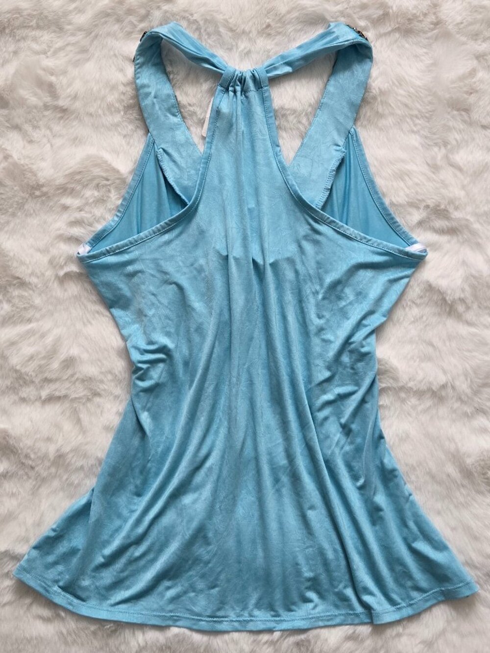 Blue beaded Racer Back Top - Picture 2 of 8